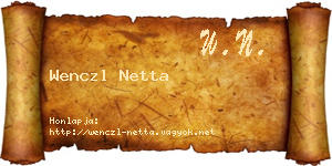 Wenczl Netta névjegykártya